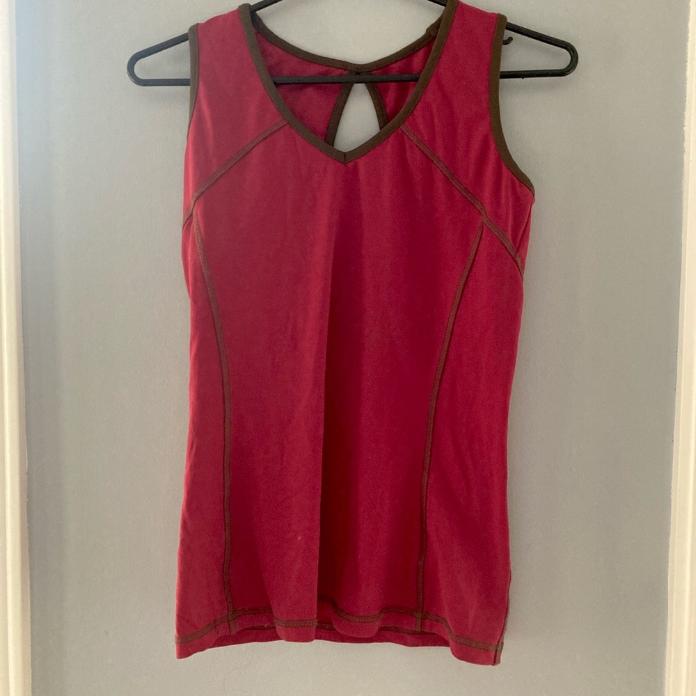 Pink and brown athletic dedicated tank top size small